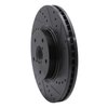 E-Line Drilled & Slotted Black Brake Rotor, 2006-2021 Subaru, Position: Front Right - image 3