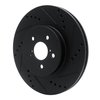 E-Line Drilled & Slotted Black Brake Rotor, Fits Select Subaru, Position: Front Right - image 2