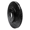 E-Line Drilled & Slotted Black Brake Rotor, Fits Select Subaru, Position: Front Right - image 1