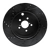 E-Line Drilled & Slotted Black Brake Rotor, 2017-2020 Fits Multiple Makes/Models, Position: Rear Right - image 1