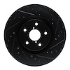E-Line Drilled & Slotted Black Brake Rotor, Fits Select Subaru, Position: Front Right - image 1