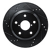 E-Line Drilled & Slotted Black Brake Rotor, Fits Select Subaru, Position: Rear Left - image 1