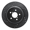 E-Line Drilled & Slotted Black Brake Rotor, Fits Select Subaru, Position: Rear Left - image 1