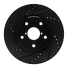 E-Line Drilled & Slotted Black Brake Rotor, Fits Select Subaru, Position: Front Left - image 1