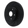 E-Line Drilled & Slotted Black Brake Rotor, Fits Select Subaru, Position: Front Left - image 2