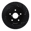 E-Line Drilled & Slotted Black Brake Rotor, Fits Select Subaru, Position: Front Right - image 1