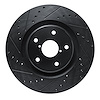 E-Line Drilled & Slotted Black Brake Rotor, Fits Select Subaru, Position: Front Left - image 1