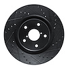 E-Line Drilled & Slotted Black Brake Rotor, Fits Select Subaru, Position: Front Right - image 1