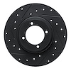 E-Line Drilled & Slotted Black Brake Rotor, 1961-1976 Fits Multiple Makes/Models, Position: Front Left