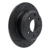 E-Line Drilled & Slotted Black Brake Rotor, 1964-1994 Alfa Romeo, Position: Rear Left - image 2