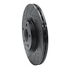 E-Line Drilled & Slotted Black Brake Rotor, 1991-2020 Fits Multiple Makes/Models, Position: Front Left - image 1