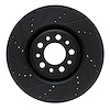 E-Line Drilled & Slotted Black Brake Rotor, 2017-2021 Alfa Romeo, Position: Front Left - image 1