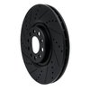 E-Line Drilled & Slotted Black Brake Rotor, 2017-2021 Alfa Romeo, Position: Front Left - image 2