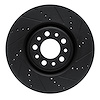 E-Line Drilled & Slotted Black Brake Rotor, 2017-2021 Alfa Romeo, Position: Front Right - image 1