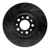 E-Line Drilled & Slotted Black Brake Rotor, Fits Select Alfa Romeo, Position: Rear Left - image 2