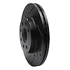 E-Line Drilled & Slotted Black Brake Rotor, 2000-2002 GM, Position: Front Left - image 1