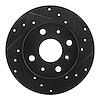 E-Line Drilled & Slotted Black Brake Rotor, 1988-1992 GM, Position: Front Right - image 1