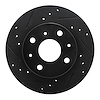 E-Line Drilled & Slotted Black Brake Rotor, 1988-1992 GM, Position: Front Left - image 1