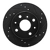 E-Line Drilled & Slotted Black Brake Rotor, 1988-1992 GM, Position: Front Right - image 1