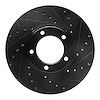 E-Line Drilled & Slotted Black Brake Rotor, 1971-1997 Jaguar, Position: Front Right