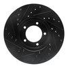 E-Line Drilled & Slotted Black Brake Rotor, 1971-1997 Jaguar, Position: Front Right - image 2
