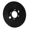 E-Line Drilled & Slotted Black Brake Rotor, 1983-1993 Jaguar, Position: Rear Left - image 1
