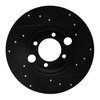 E-Line Drilled & Slotted Black Brake Rotor, 1983-1993 Jaguar, Position: Rear Left - image 2