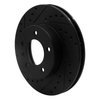E-Line Drilled & Slotted Black Brake Rotor, 1990-1997 Jaguar, Position: Front Left - image 2