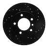 E-Line Drilled & Slotted Black Brake Rotor, 1990-1997 Jaguar, Position: Front Right - image 1