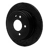 E-Line Drilled & Slotted Black Brake Rotor, 1995-2006 Jaguar, Position: Rear Left - image 1