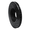 E-Line Drilled & Slotted Black Brake Rotor, 1997-2003 Jaguar, Position: Front Left
