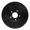 E-Line Drilled & Slotted Black Brake Rotor, 1998-2006 Jaguar, Position: Front Right - image 2