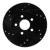 E-Line Drilled & Slotted Black Brake Rotor, 2001-2008 Fits Multiple Makes/Models, Position: Rear Left - image 1
