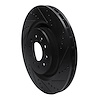 E-Line Drilled & Slotted Black Brake Rotor, 2000-2006 Jaguar, Position: Front Right - image 1