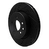 E-Line Drilled & Slotted Black Brake Rotor, 2000-2006 Jaguar, Position: Rear Left - image 1