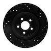 E-Line Drilled & Slotted Black Brake Rotor, 2006-2015 Jaguar, Position: Rear Left - image 1