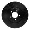 E-Line Drilled & Slotted Black Brake Rotor, 2006-2010 Jaguar, Position: Front Right - image 2