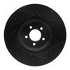 E-Line Drilled & Slotted Black Brake Rotor, 2006-2021 Jaguar, Position: Front Left - image 4