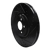 E-Line Drilled & Slotted Black Brake Rotor, 2006-2021 Jaguar, Position: Front Right - image 1