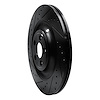 E-Line Drilled & Slotted Black Brake Rotor, Fits Select Jaguar, Position: Rear Left