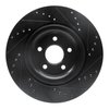 E-Line Drilled & Slotted Black Brake Rotor, 2014-2021 Jaguar, Position: Rear Left - image 2