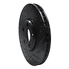 E-Line Drilled & Slotted Black Brake Rotor, 2003-2005 Jaguar, Position: Front Right - image 1