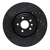 E-Line Drilled & Slotted Black Brake Rotor, Fits Select Jaguar, Position: Front Left - image 1
