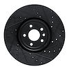 E-Line Drilled & Slotted Black Brake Rotor, Fits Select Jaguar, Position: Front Right - image 1
