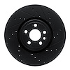 E-Line Drilled & Slotted Black Brake Rotor, 2017-2020 Fits Multiple Makes/Models, Position: Front Right - image 1