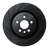 E-Line Drilled & Slotted Black Brake Rotor, 2017-2020 Fits Multiple Makes/Models, Position: Rear Left - image 1
