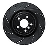 E-Line Drilled & Slotted Black Brake Rotor, Fits Select Jaguar, Position: Rear Left - image 1