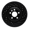 E-Line Drilled & Slotted Black Brake Rotor, 2017-2019 Fits Multiple Makes/Models, Position: Front Right - image 1
