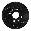 E-Line Drilled & Slotted Black Brake Rotor, 1994-2002 Fits Multiple Makes/Models, Position: Front Right - image 1