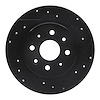 E-Line Drilled & Slotted Black Brake Rotor, 1998-2003 Kia/Hyundai/Genesis, Position: Rear Right - image 1